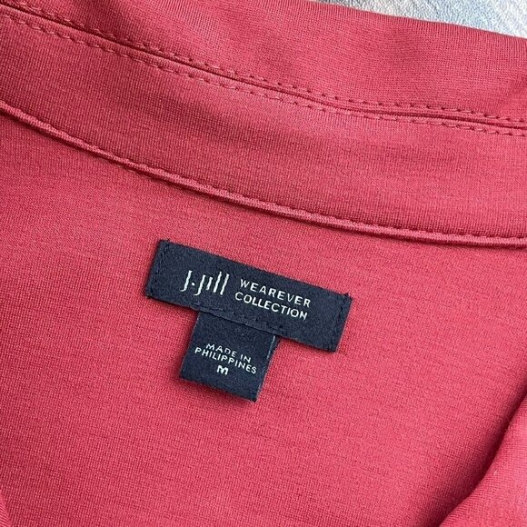 J Jill Wearever Collection Womens Double Face Jersey Jacket Sz M Terracotta Coat - Picture 7 of 7